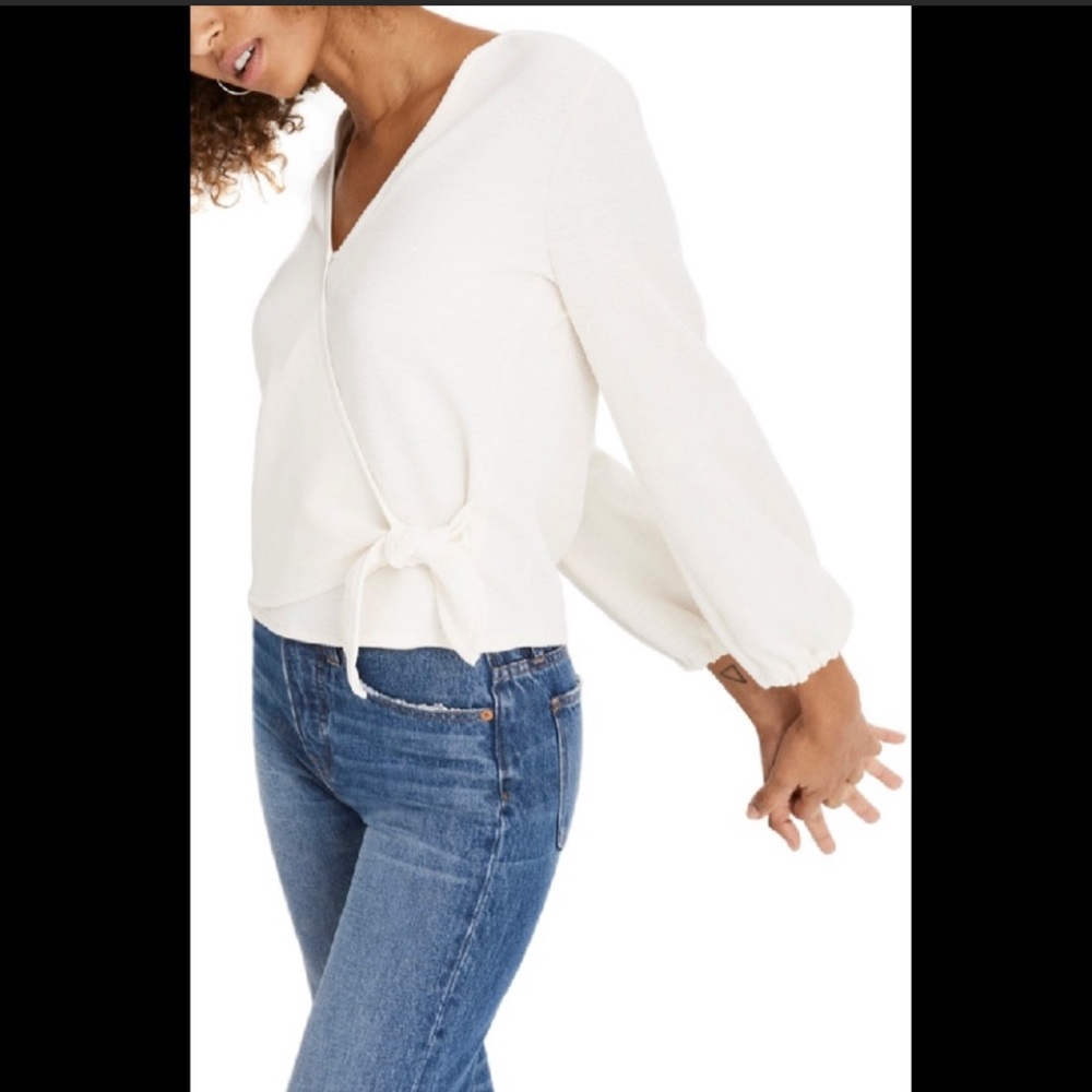 White Texture And Thread Wrap Top from Madewell